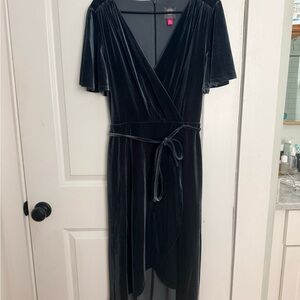 Vince Camuto Velvet Wrap Midi Dress